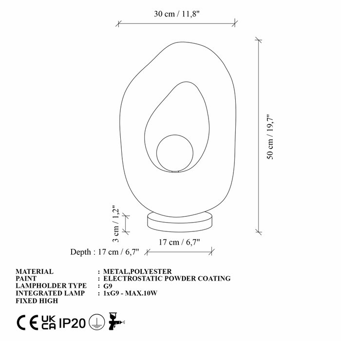 Opviq Vaslı-1001-Nua Lámpara de mesa Ecru